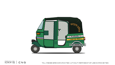 CNG art bangali bangladesh bd car design dhaka digital art flat illustration illustrator logo minimal vector vehicle