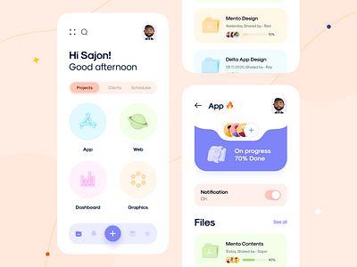 Project Management App app app ui application design file fileapp ios mobile mobile app mobile app design mobile design mobile ui orix popular sajon ui uiux ux uxui