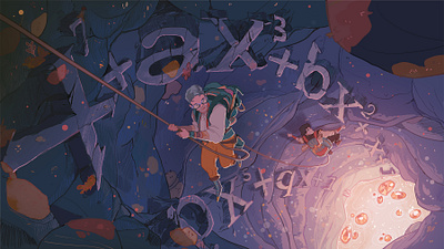 Polynomials adventure character digital editorial folioart illustration narrative ricardo bessa science