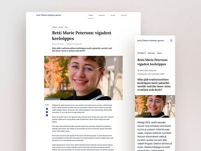 University of Tartu Alumni Blog alumni blog clean interface minimal mobile news responsive ui university ux web