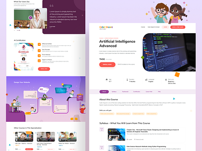 Course Detail branding clean coding design education education website educational illustration illustrator minimal programming simple ux web