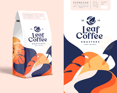 Leaf Coffee Co. Packaging Part 3 brand identity branding coffee coffee label coffee shop illustration label logo logodesign packaging type