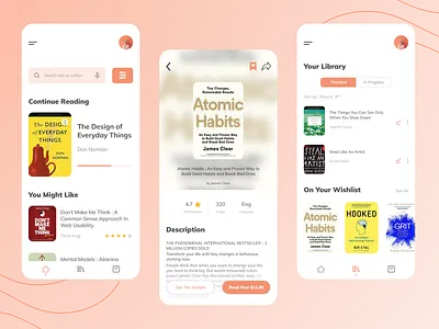 Reading App Concept app design application clean design clean ui ebook app mobile app mobile app design mobile ui reading app ui ui ux uidesign
