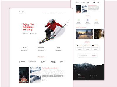 Website for Skiing Service Provider design logo ui uidesign uiux ux