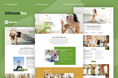 UltimateYou - Health Coach Elementor Template Kit coaching dietitian health health coach healthy living holistic lifestyle mentor nutrition personal trainer recipes responsive wellness