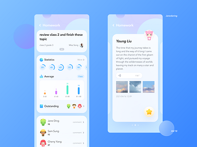 Homework Page Redesign app design ui ux