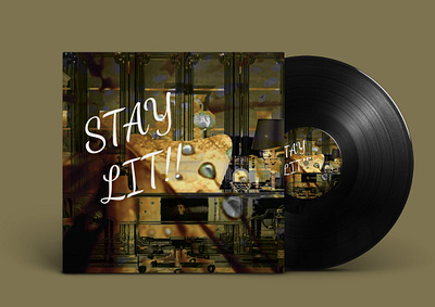 SONG TITLE IS (STAY LIT!! ) CD COVER || ALBUM COVER || DESIGN branding cd cd artwork cd cover cd design cd packaging design golden identity illustration music vector