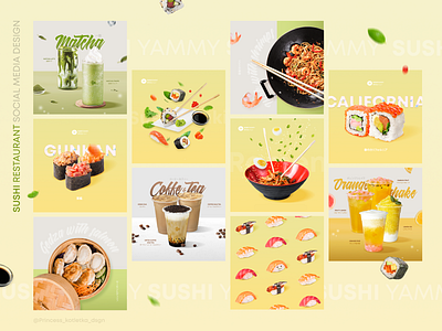 SushiYammy | Social media design illustration instagram media typogaphy