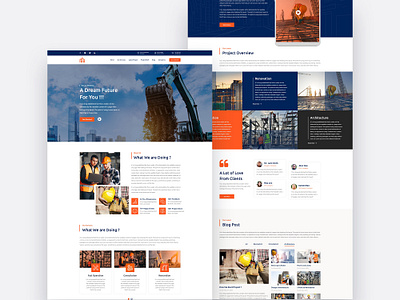 Construction Company Landing Page construction realestate realestate website renovation uiux