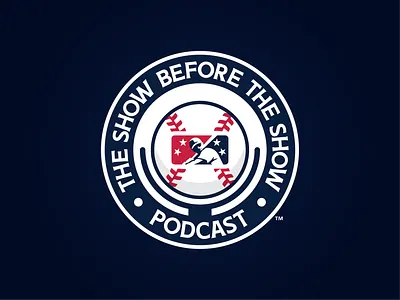 The Show Before The Show Podcast badge baseball branding design icon logo milb podcast prospect show sports