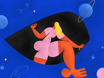 Inner Utopia character composition cosmos digital eye flat illustration illustrator openmind texture vector