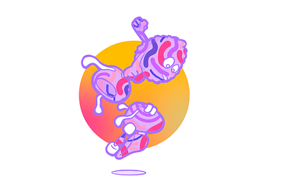 backside kickflip at sunset character character design design grafitti illustration memphis