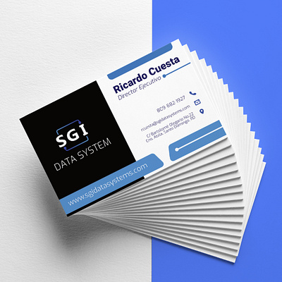 SGI technology business card blue brand branding company design graphic industry logo modern print vector