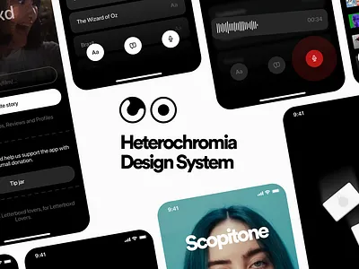 Heterochromia Design System blackwhite branding design design system ios iphone logo simple ui
