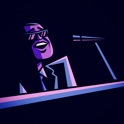 RAY CHARLES caricature character design illustration portrait