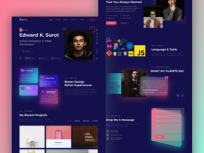 Portfolio Landing Page | Website concept branding clean creative glassmorphism homepage landing page minimal minimalist modern perosnal personal website portfolio portfolio landing page portfolio template portfolio website ui ux web web design website