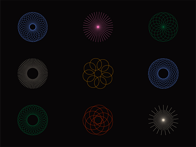 Spirograph Deluxe Set circles design dribbble illustration illustrator line line art pattern repeat spirograph vector