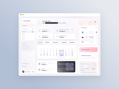 crossfund content crypto currency dashboad dashboard ui interface milkovone ui ux