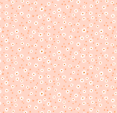Meadow pattern in peach boho daisies fashion design floral print flower pattern pattern design peach summer print surface pattern designer warm tones
