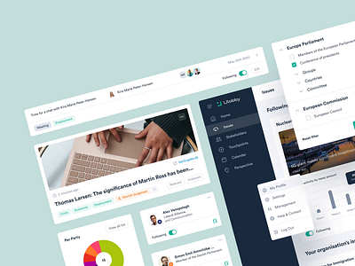 Ulobby – Product Cards + Inner Pages dashboard design system layout platfrom product design public affairs saas ui user experience user interface ux web web design
