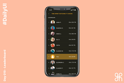 Daily UI Challenge day 19 - Leaderboard dailyui dailyuichallenge ui