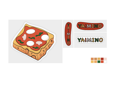 Weekly WarmUp Ya!mino Pizzeria Sticker design dribbbleweeklywarmup graphic design illustration weeklywarmup