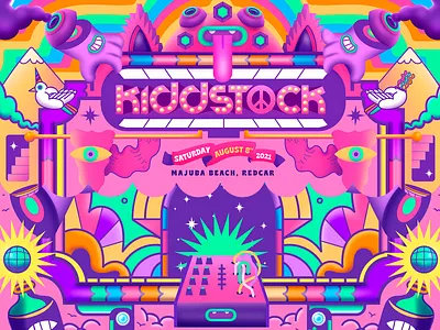 Festival Flyer Art concerts dance djs electronic music festival flyer illustration music poster