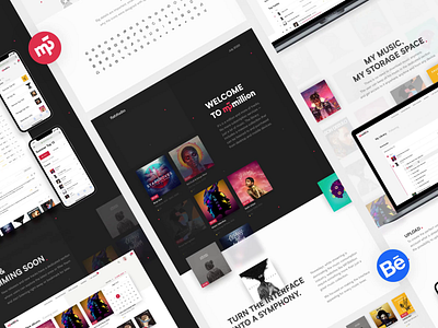 Mp3million: Behance case clean design flat interaction interface mobile motion mp3 music player ui ux