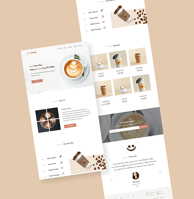 Coffee shop Website coffee coffee shop concept landing page design minimal design ui design uiuxdesign website design