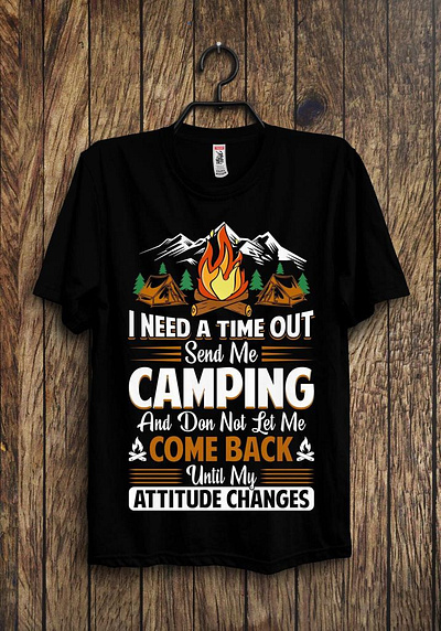 Adventure Camping Tshirt Design design illustration minimal typography vector