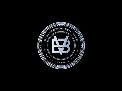 Benefaction Ventures - Logo Design badge bv bv logo emblem exquisite letter letter b letter v letterpress logo mark modern monogram premium seal silver vb vb logo