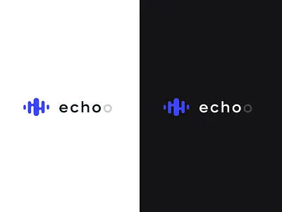 Echoo logo app concept design dark light logo music playground