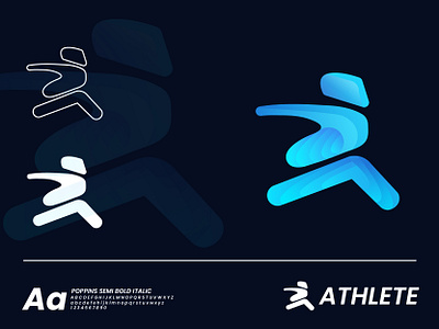 ATHLETE LOGO 2021 abstract best logo blue brand design branding design gradient illustration inspiration logo idea logotype modern logo new logo typography ui vector