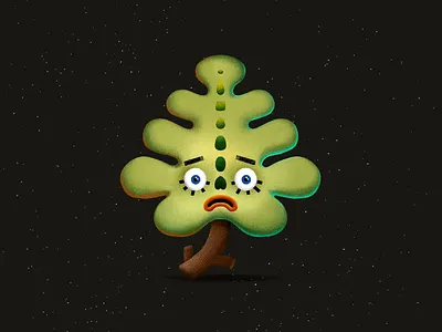 A leaf having a tough day 🌿 artwork character design colour colourful creature digital illustration forest illustration leaf leaves monster monsters plant plants