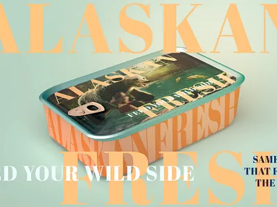 Alaskan Fresh Tin design digital illustration package design