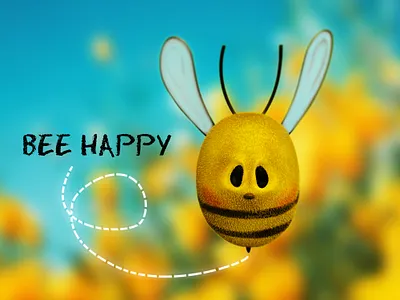 Bee Happy 3d art digital illustration
