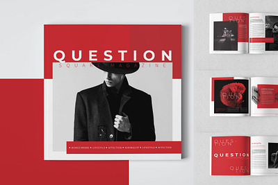 Question Square Magazine Template a4 adobe advertising branding catalog catalogue clean fashion indesign lookbook magazine minimalist modern print print design printable printing professional template us lettter