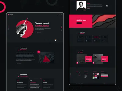 Moyuri | Freelancer and Creative Agency Adobe XD Template Shot#2 adobe xd creative creative agency dark theme ecommerce landing page multipurpose shop uiux design web design