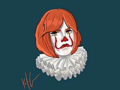 PennyWise portrait cartoon character digital art digital painting illustration portrait