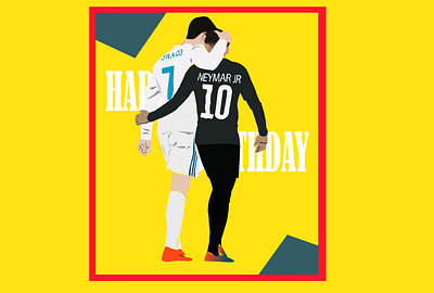 Happy Birthday_neymar&ronaldo design flat football footballer happybirthday illustration love neymar portrait art ronaldo vector