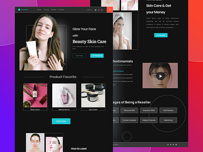 Landingpage Product Beauty app beauty design landing design landing page design landscape skincare ui ux web web design webdesign website website design