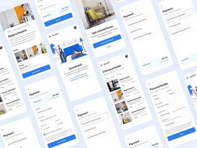 Hostel Room Booking App ui ui design