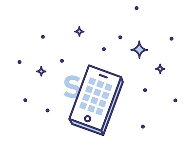 Phone? blue icon illustration title vector