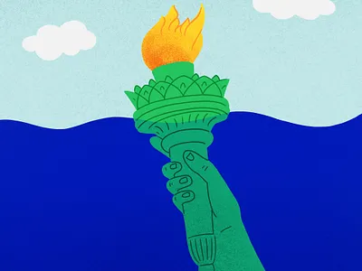 1/100 "What cities will be most affected by climate change?" 100dayproject 100daysofdrawingnews climate change climate crisis climate news editorial illustration illustration new york nyc statue of liberty the100dayproject thisisnewsworthy