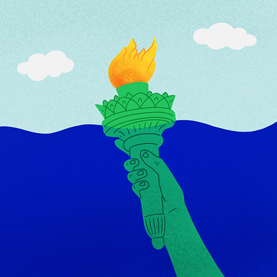 1/100 "What cities will be most affected by climate change?" 100dayproject 100daysofdrawingnews climate change climate crisis climate news editorial illustration illustration new york nyc statue of liberty the100dayproject thisisnewsworthy