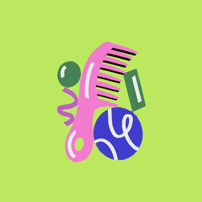 F 36daysofadobe 36daysoftype beauty comb design fashion green hair illustration women in illustration