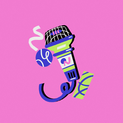 J 36daysofadobe 36daysoftype 90s design editorial illustration illustration microphone sing toy women in illustration