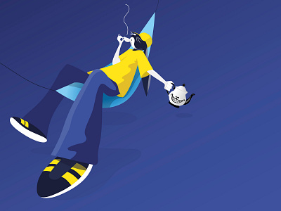 Bunny.money "Relax" illustration aliceinwonderland blue bunny character chill funny hamac illustration illustrator rabbit rabbits relax serie tea vector visual design yellow