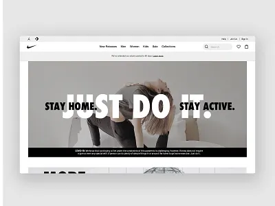JUST DO IT. nike nike ad nike website stay active stay home typography typography design web design website website design