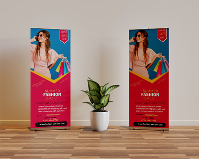 "SUMMER FASHION"ROLL UP BANNER abstract design adobe photoshop agency branding best design best designer brand identity branding colourful design dribbble best shot kdp leaflet design poster design pull up banner restaurent design roll up banner roll up banner design rollup banner mokup stand banner typography uiux